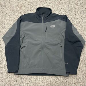 Men's The North Face Black Gray Apex Full Zip  Jacket Medium Softshell